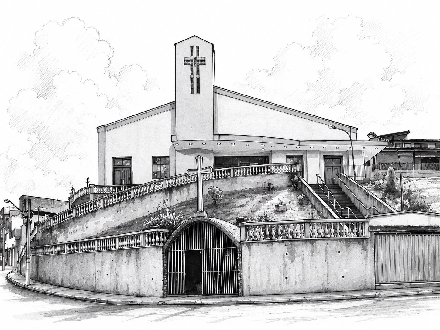 Área externa da Igreja São Sebastião